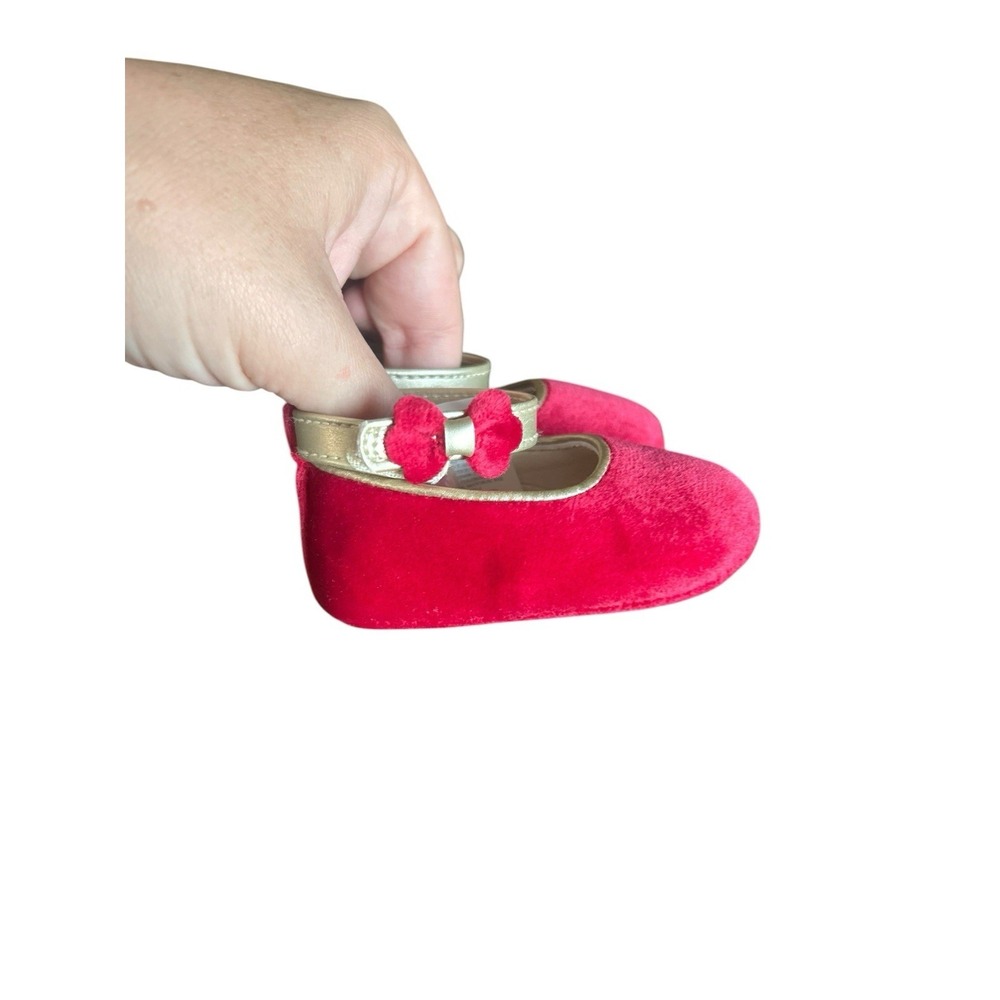 Mayoral Baby Girl Dress Shoes Red With Bows Mary Jane's Crib Shoes New
